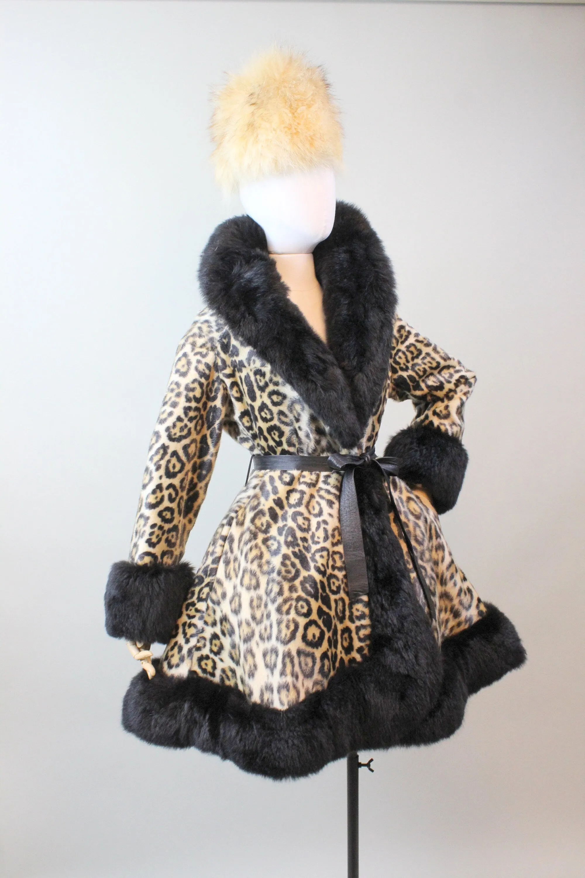 1970s Robert Meshekoff LEOPARD PRINCESS fur coat small medium | new fall