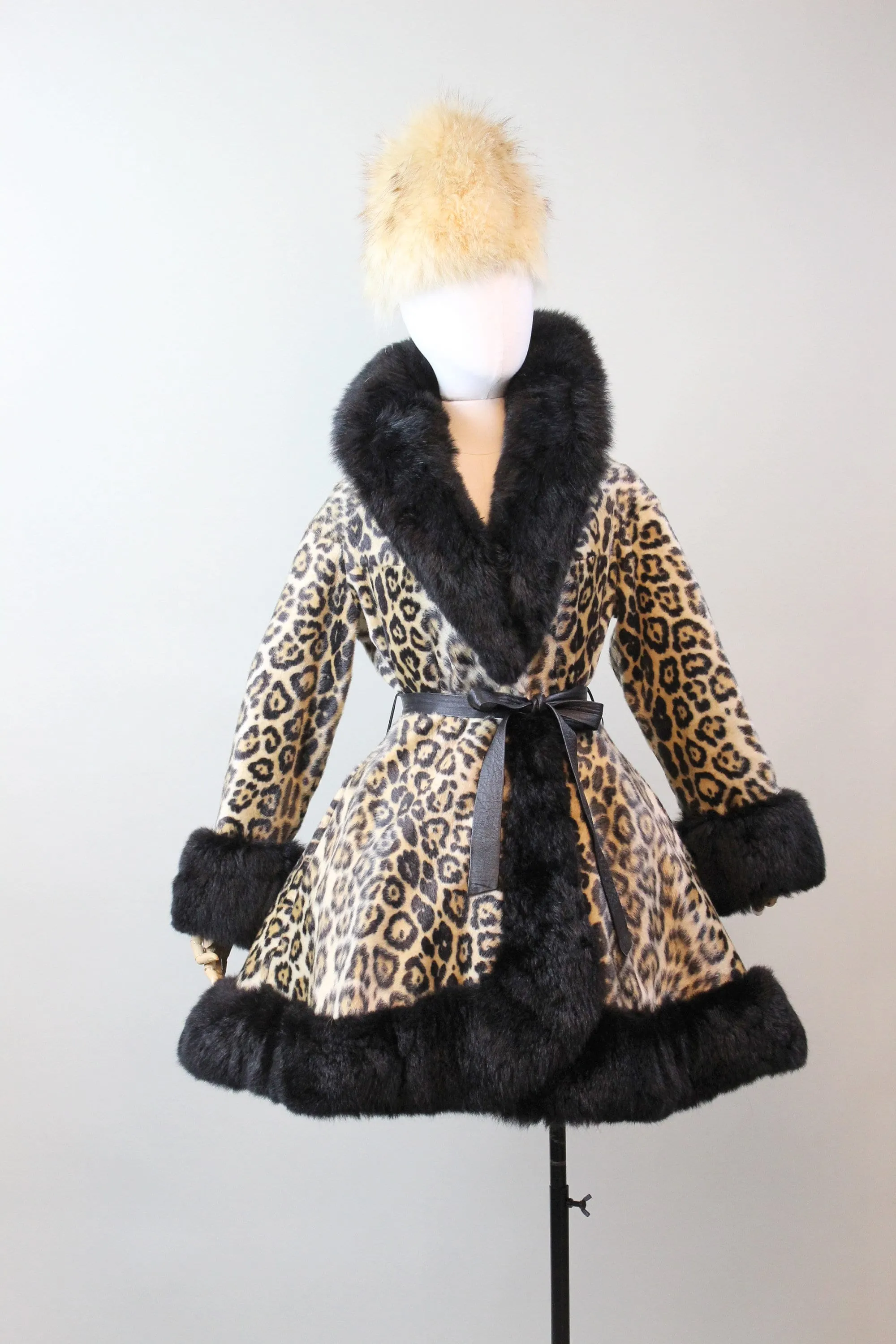 1970s Robert Meshekoff LEOPARD PRINCESS fur coat small medium | new fall