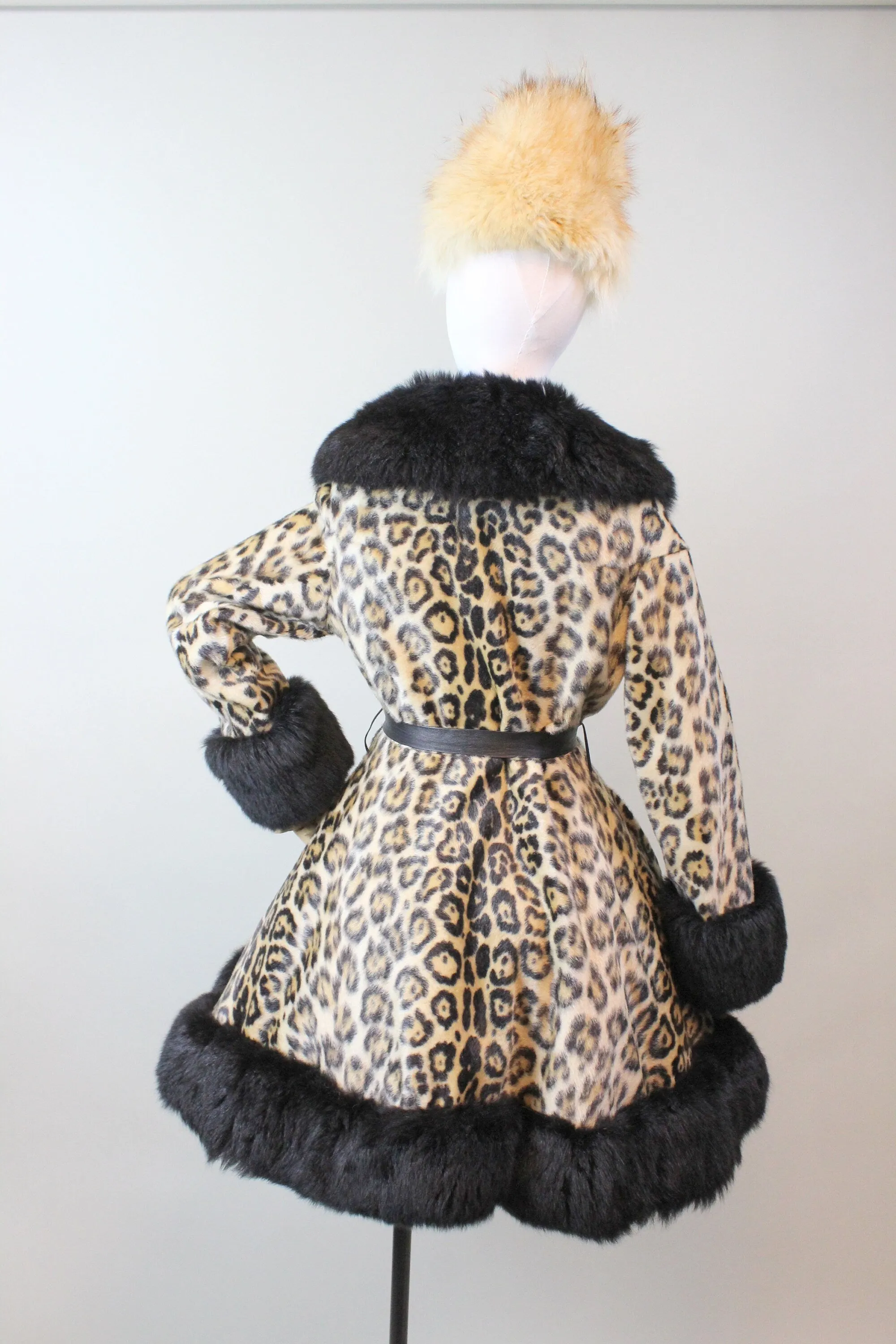 1970s Robert Meshekoff LEOPARD PRINCESS fur coat small medium | new fall