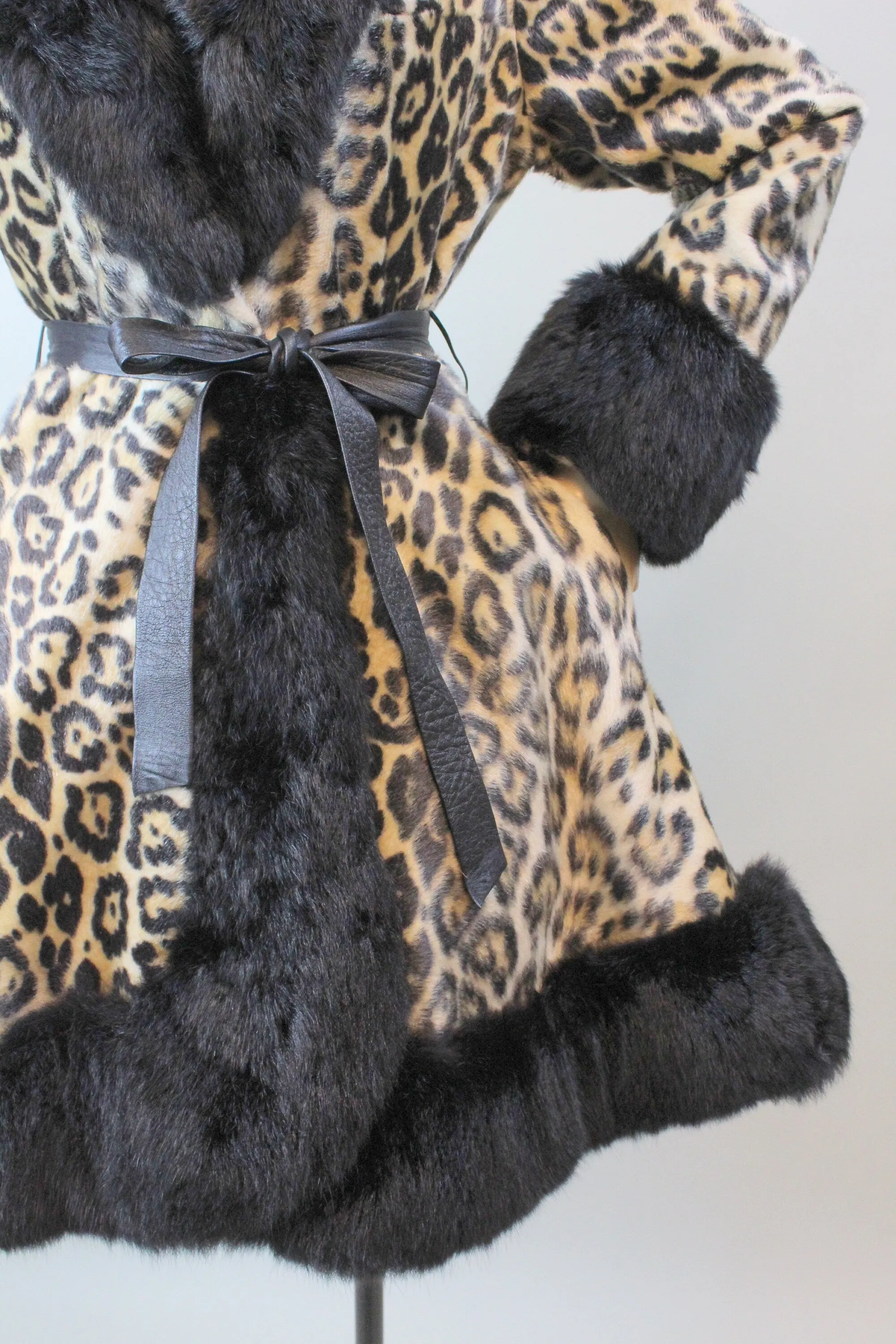 1970s Robert Meshekoff LEOPARD PRINCESS fur coat small medium | new fall