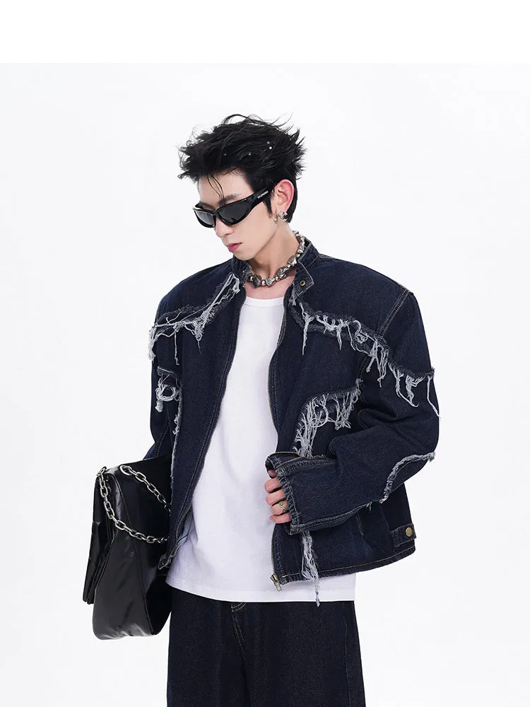 【24s Sep.】Fringed Distressed Denim Jacket