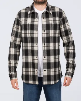 2t Ezra Tall Jersey Shacket (black/cream check)