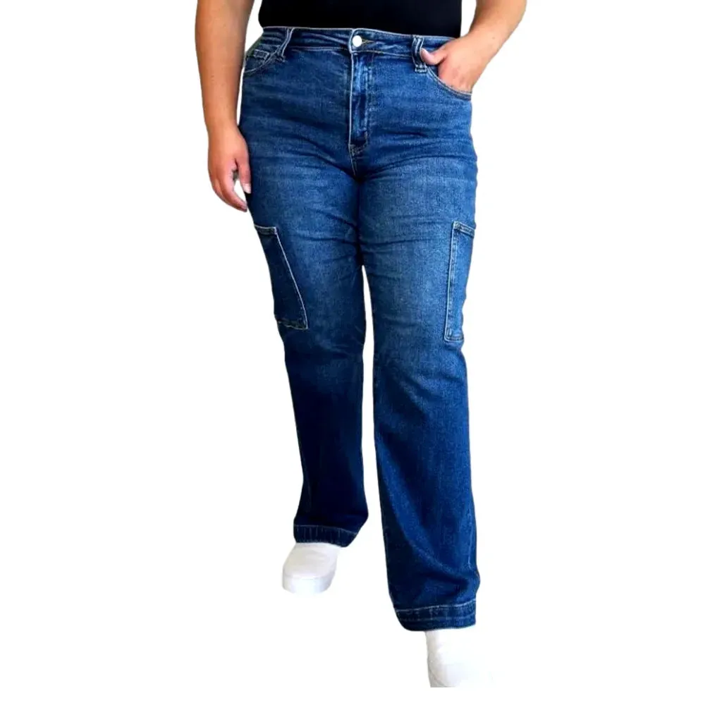 90s side-leg-pockets jeans for ladies