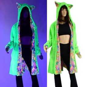 A Line Minky Coat with Kitty Ears