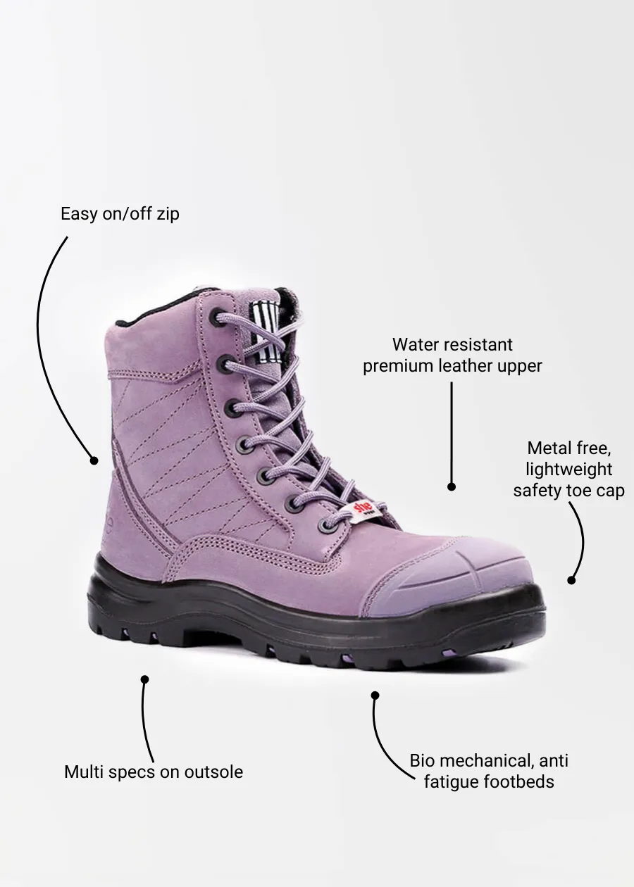 Achieves: womens safety work boots (zip)