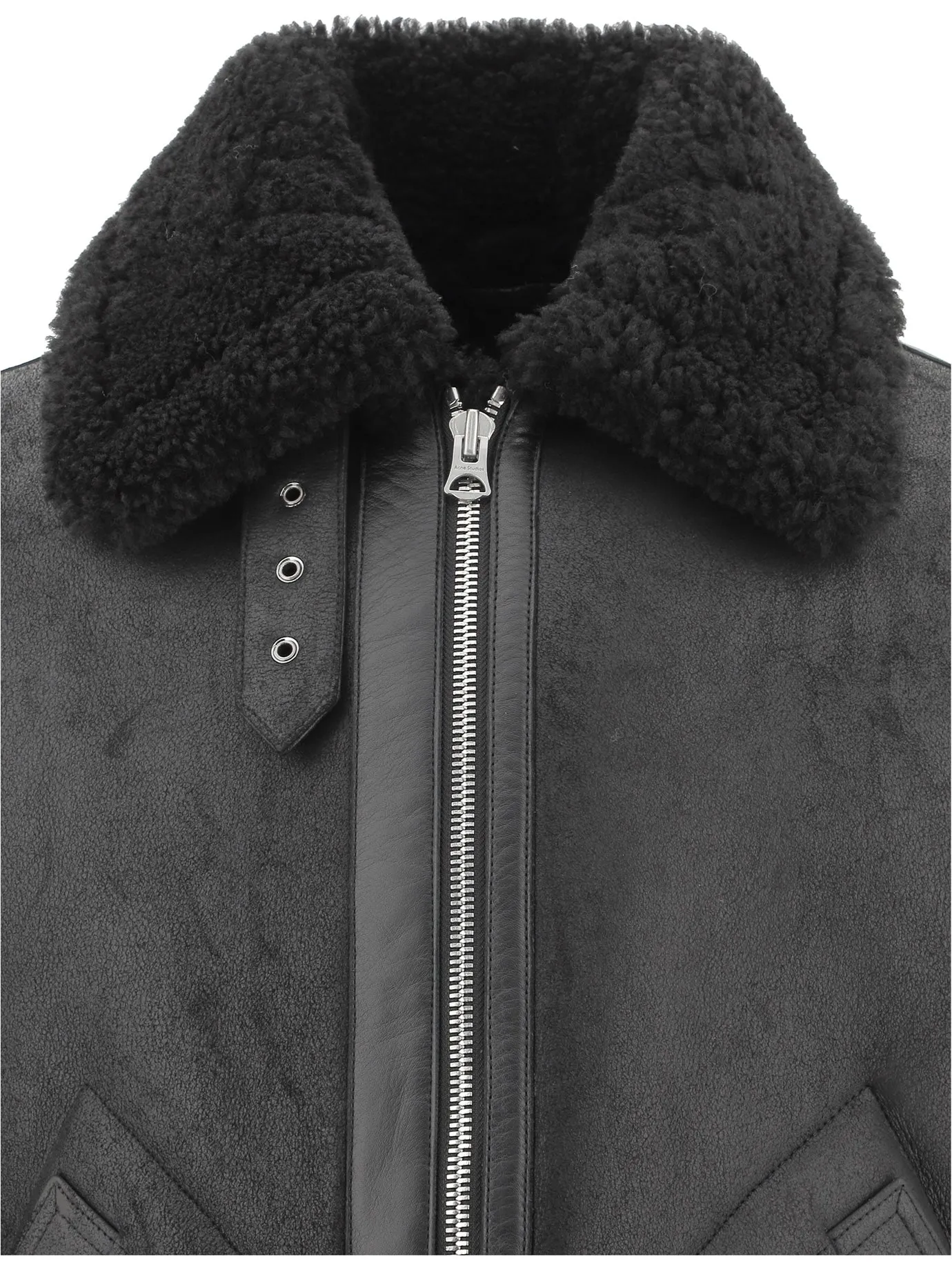 Acne Studios Shearling Leather Zipped Jacket