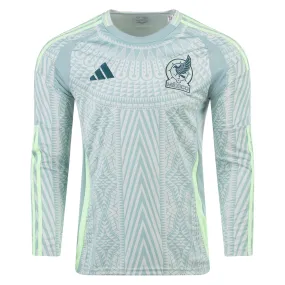 adidas Mens Mexico Away Long Sleeve Jersey 24/25 (Linen Green)