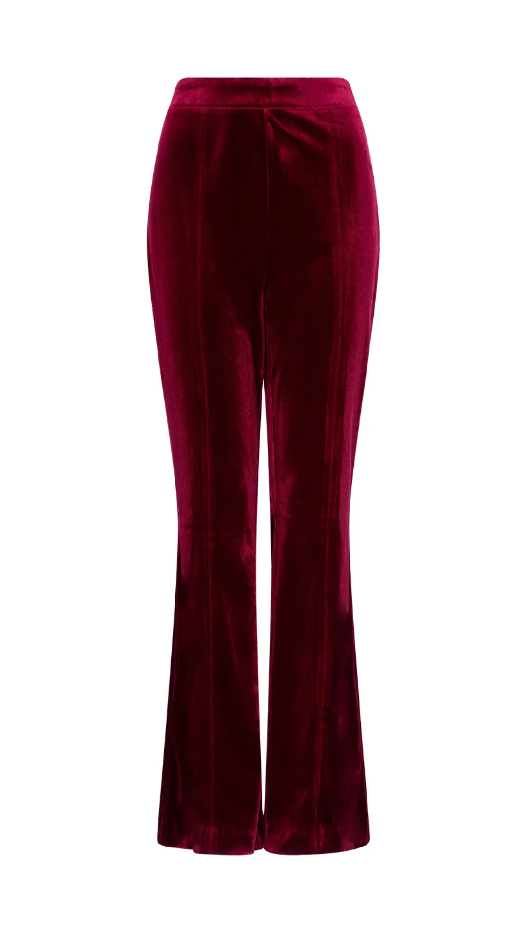 Alessandra Stretch Velvet Pants - Merlot