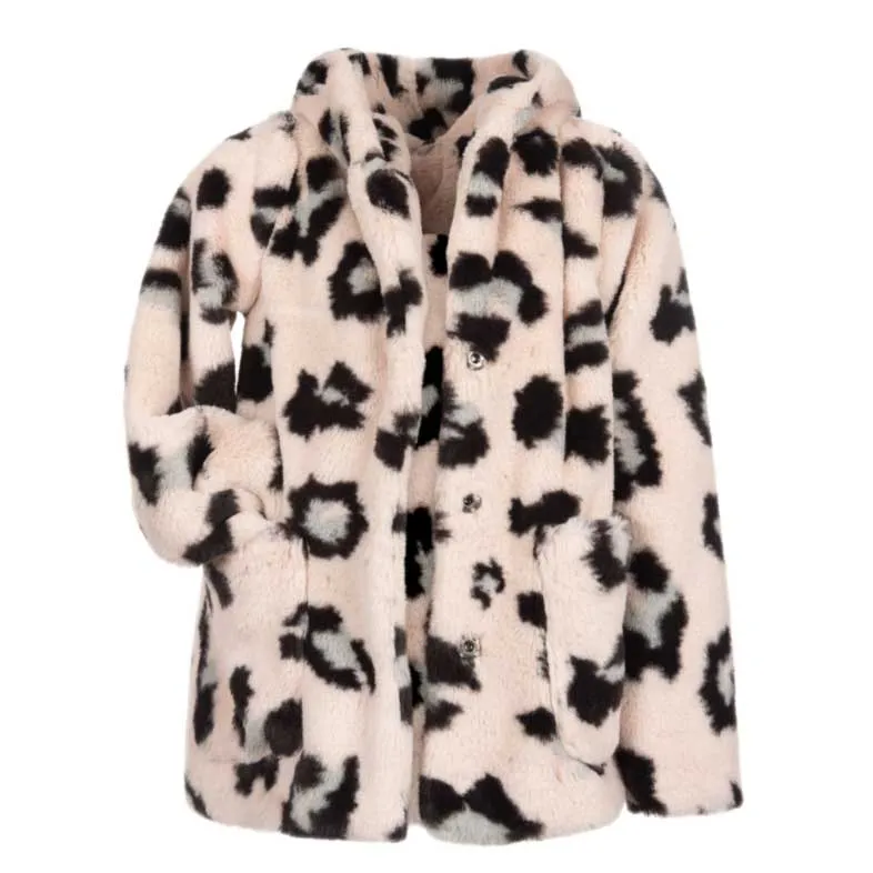 Appaman Animal Print Faux Fur Girls Coat