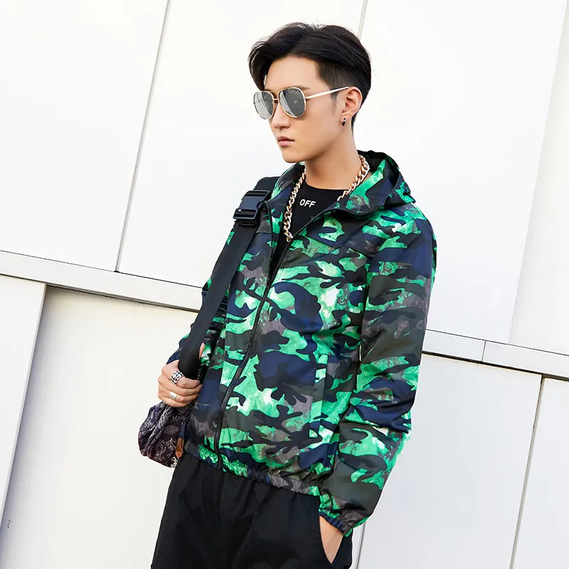 Army Design Art Men Hooded Jacket