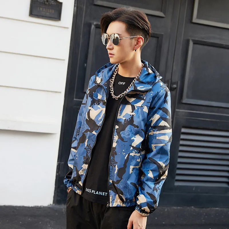 Army Design Art Men Hooded Jacket