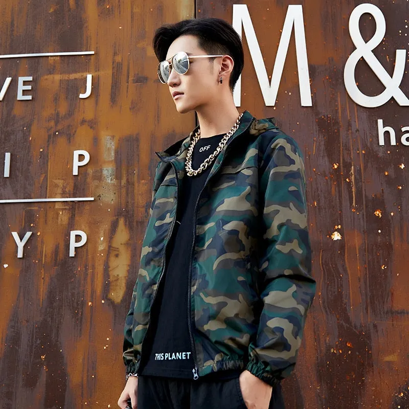 Army Design Art Men Hooded Jacket