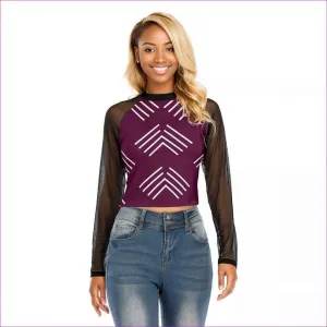 Arrows Womens Raglan Sheer Long Sleeve Top