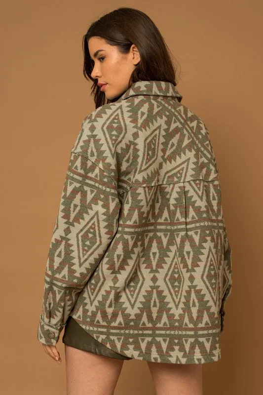 Aztec Print Shacket