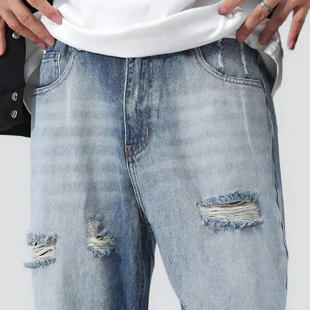 Baggy men's high-waist jeans