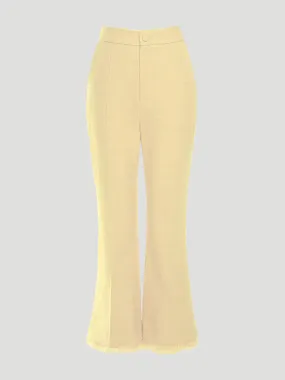 Beverly Cropped-Flared Tweed Pants in Yellow