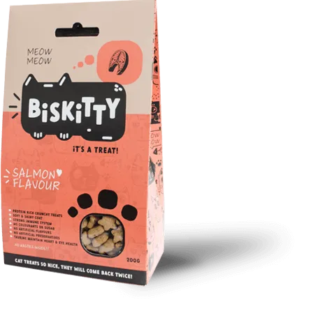 Biskitty cat biscuit treats salmon flavour 200g