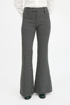 Black & Beige Wool Plaid Pant