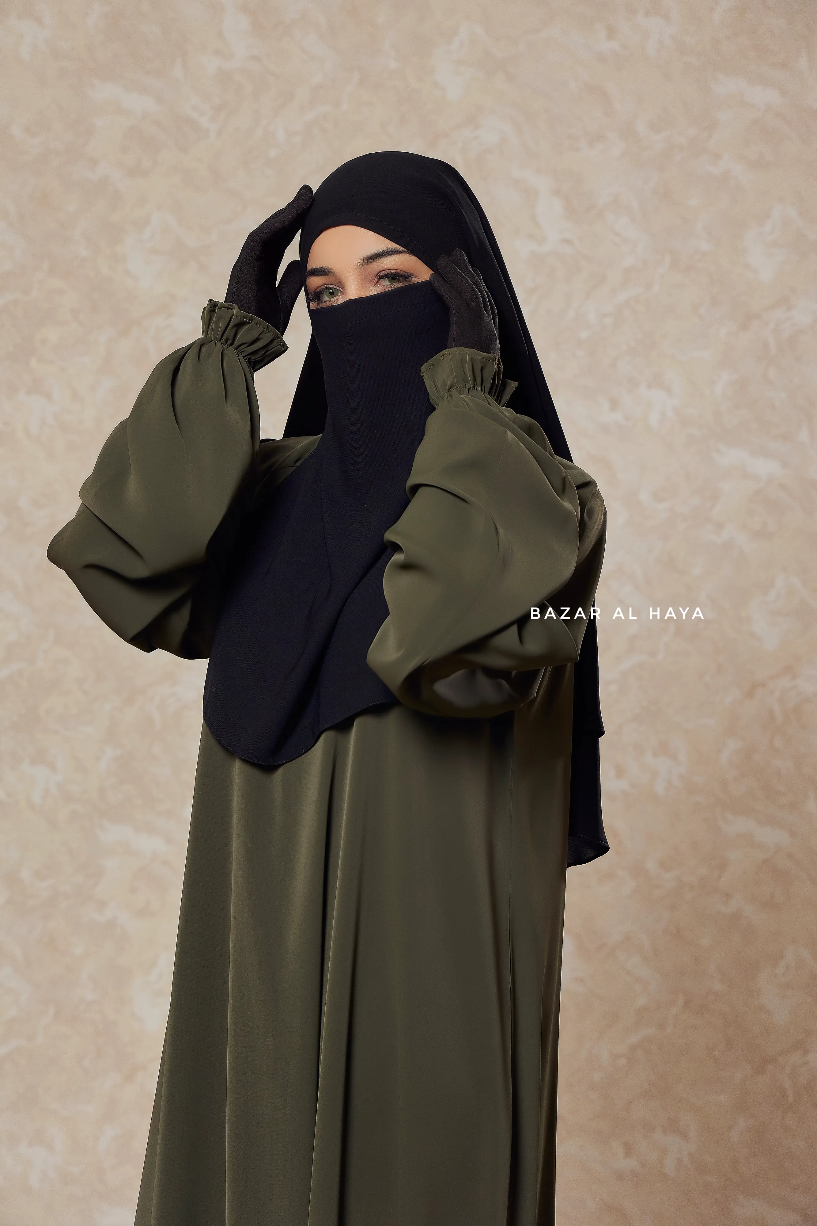 Black Single Half Niqab - Super Breathable Veil