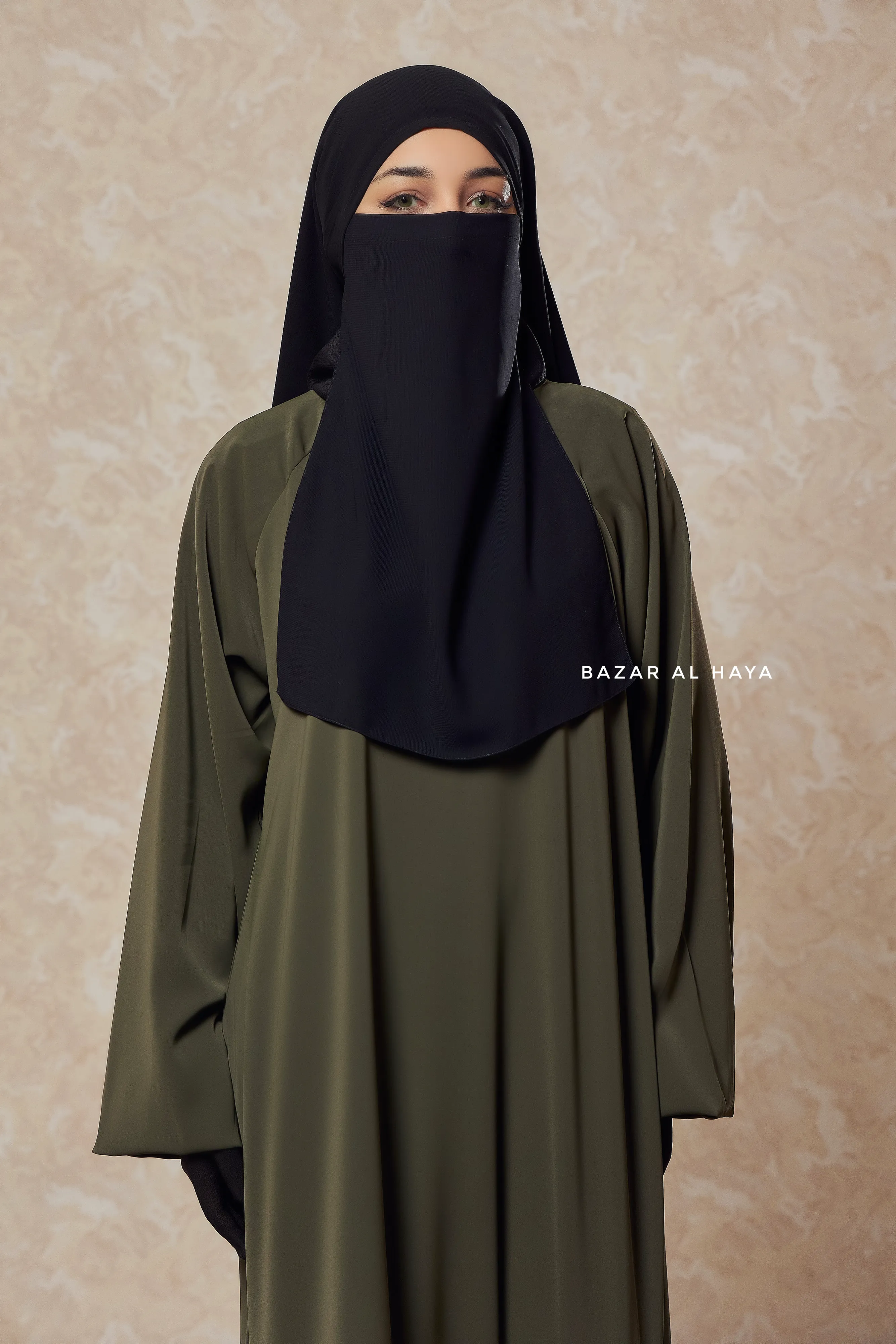 Black Single Half Niqab - Super Breathable Veil