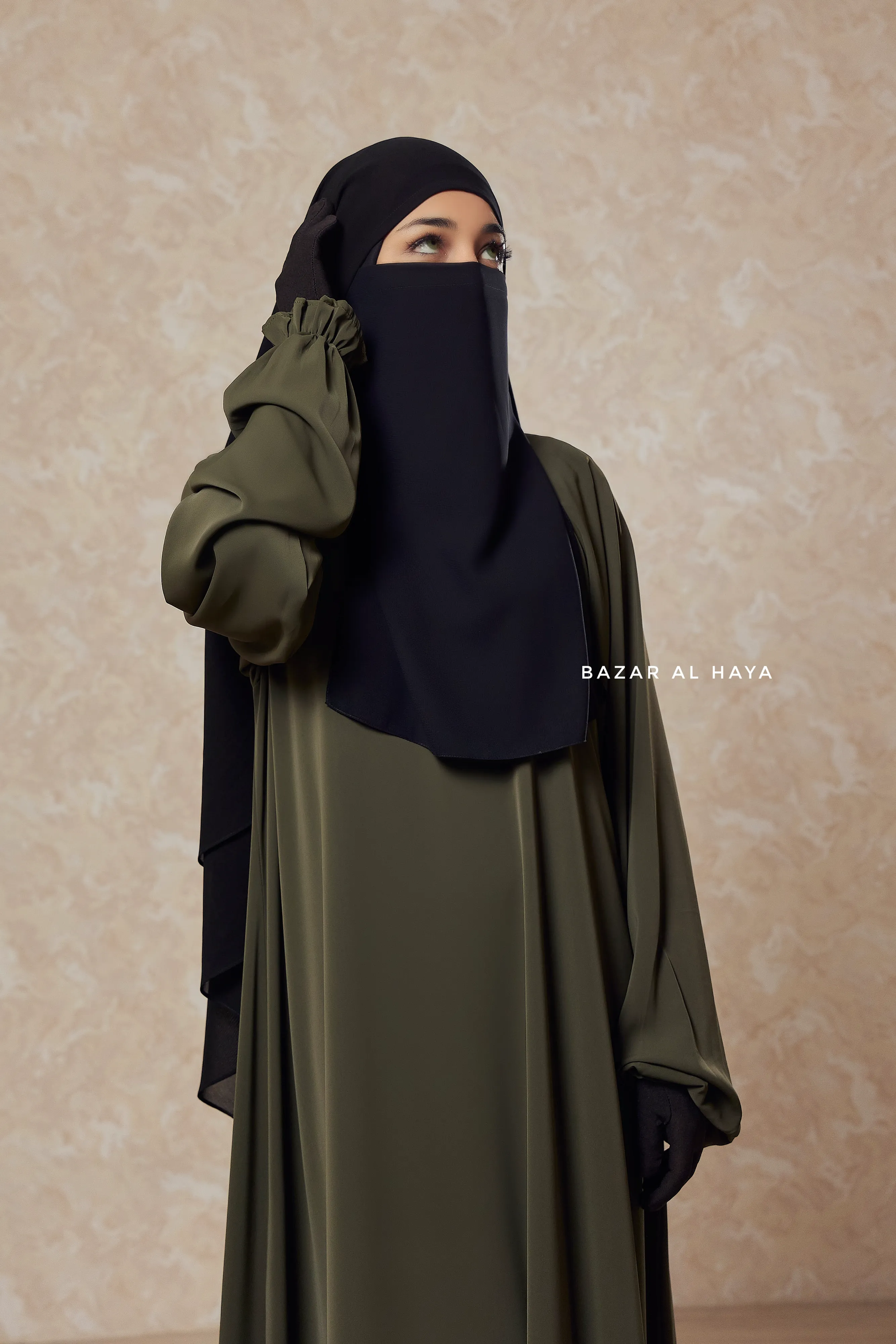 Black Single Half Niqab - Super Breathable Veil