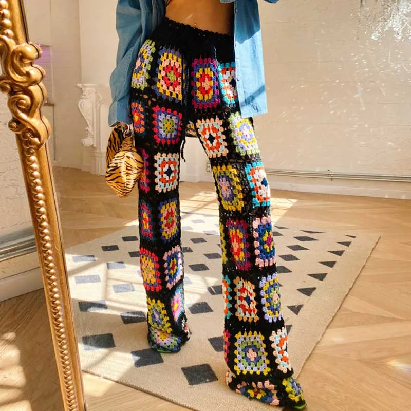 Boho Handmade Crochet Wide Leg Pants