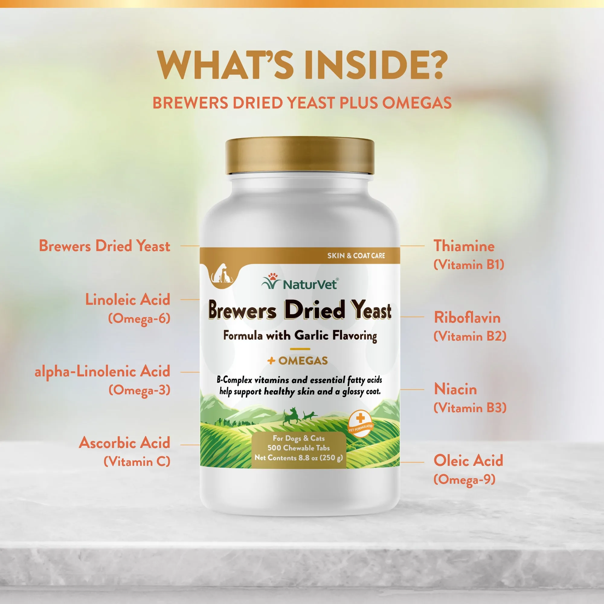 Brewers Dried Yeast Formula with Garlic Flavoring Chewable Tablets