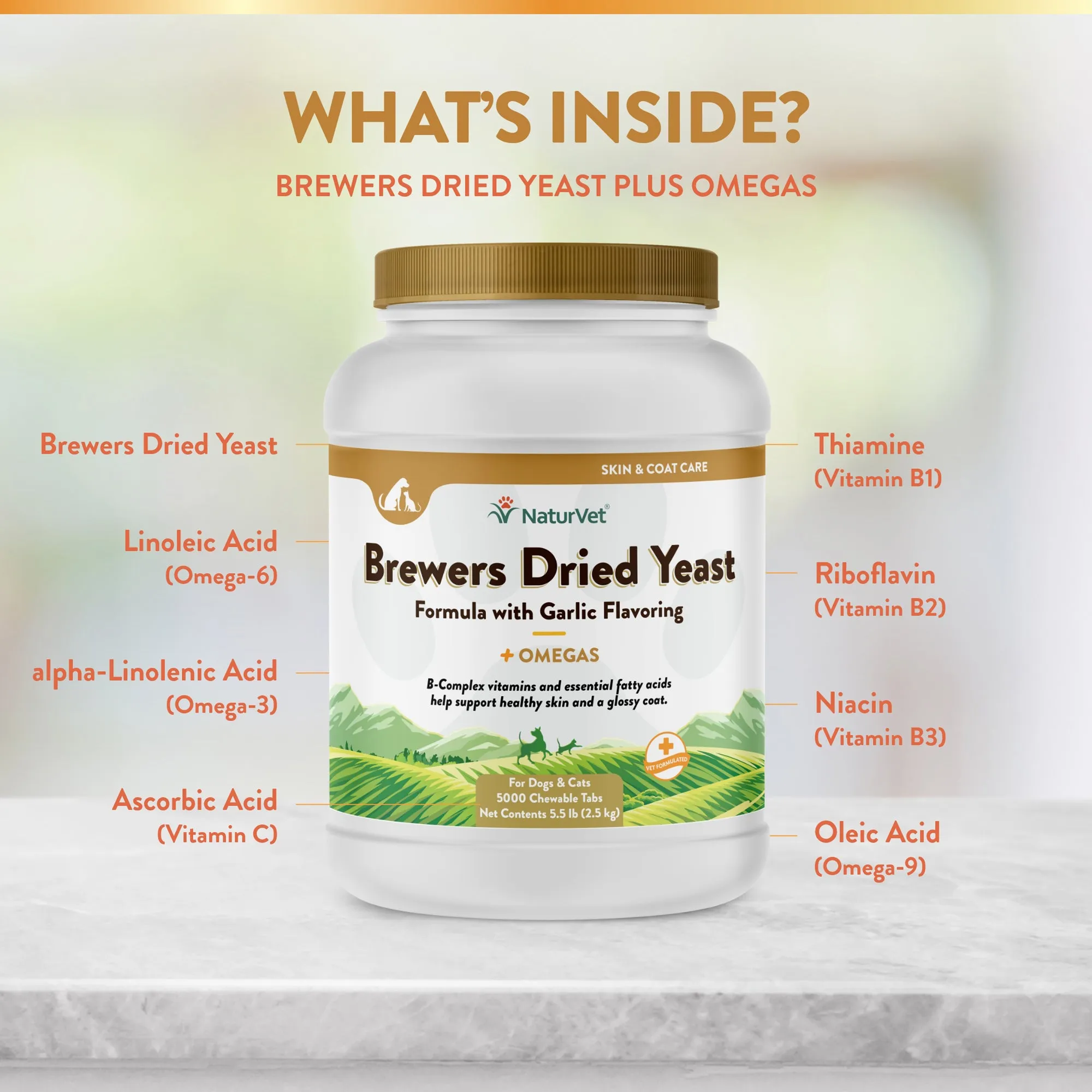 Brewers Dried Yeast Formula with Garlic Flavoring Chewable Tablets