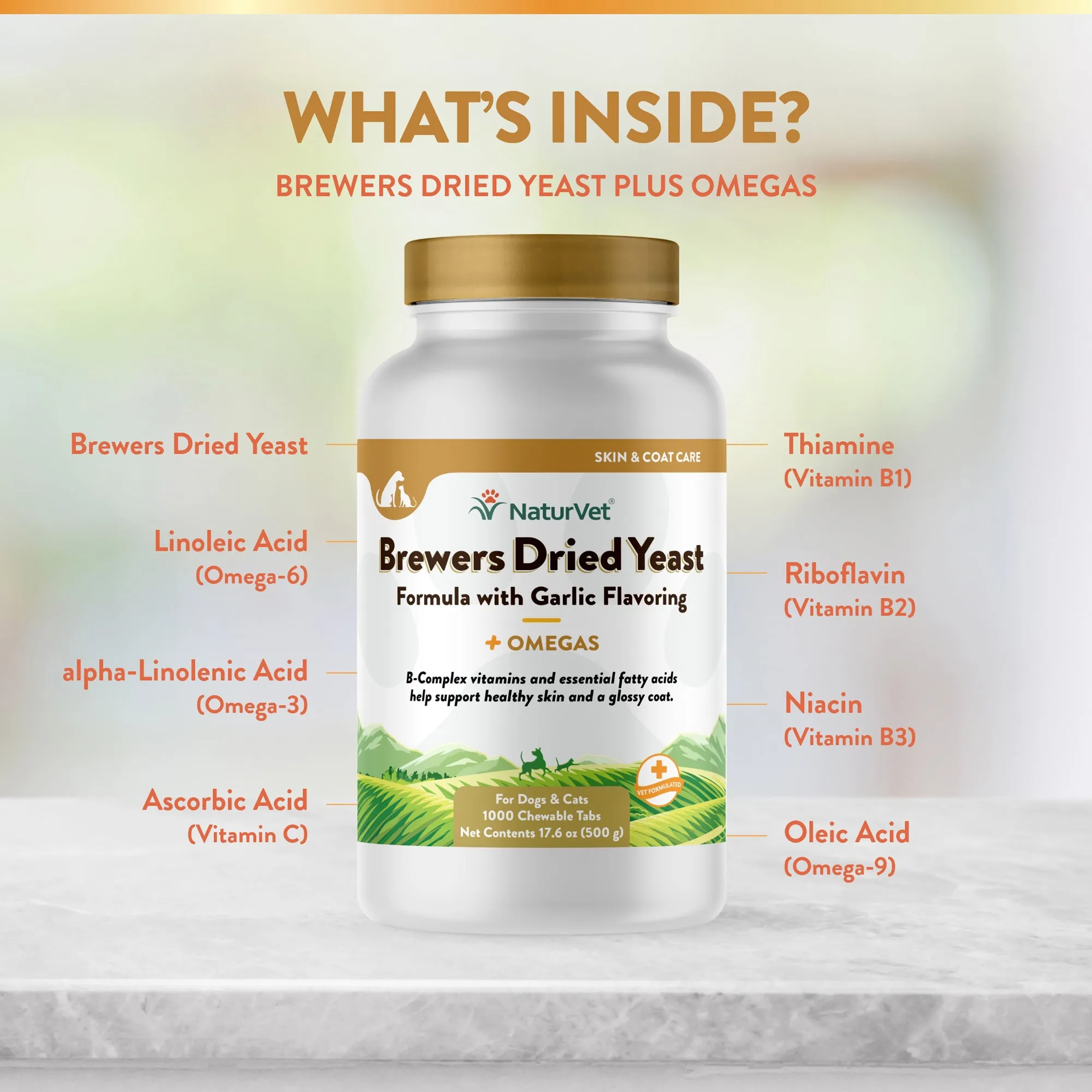 Brewers Dried Yeast Formula with Garlic Flavoring Chewable Tablets