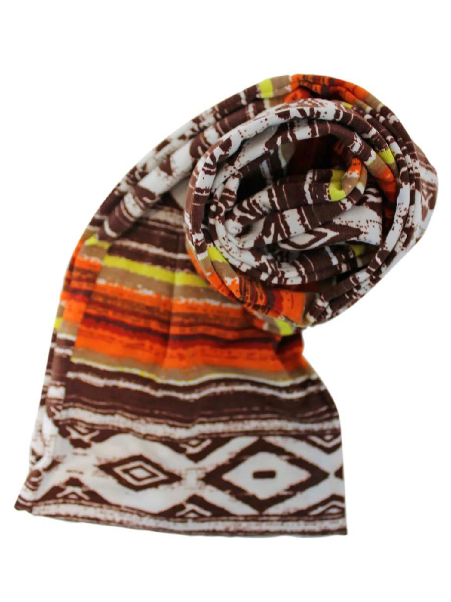 Brown Colorful Aztec Print Ring Infinity Scarf