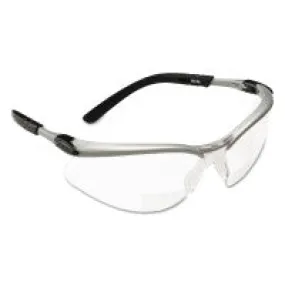 BX Safety Eyewear, Gray  2.5 Diopter Polycarbonate Hard Coat Lenses, Silver/Blk