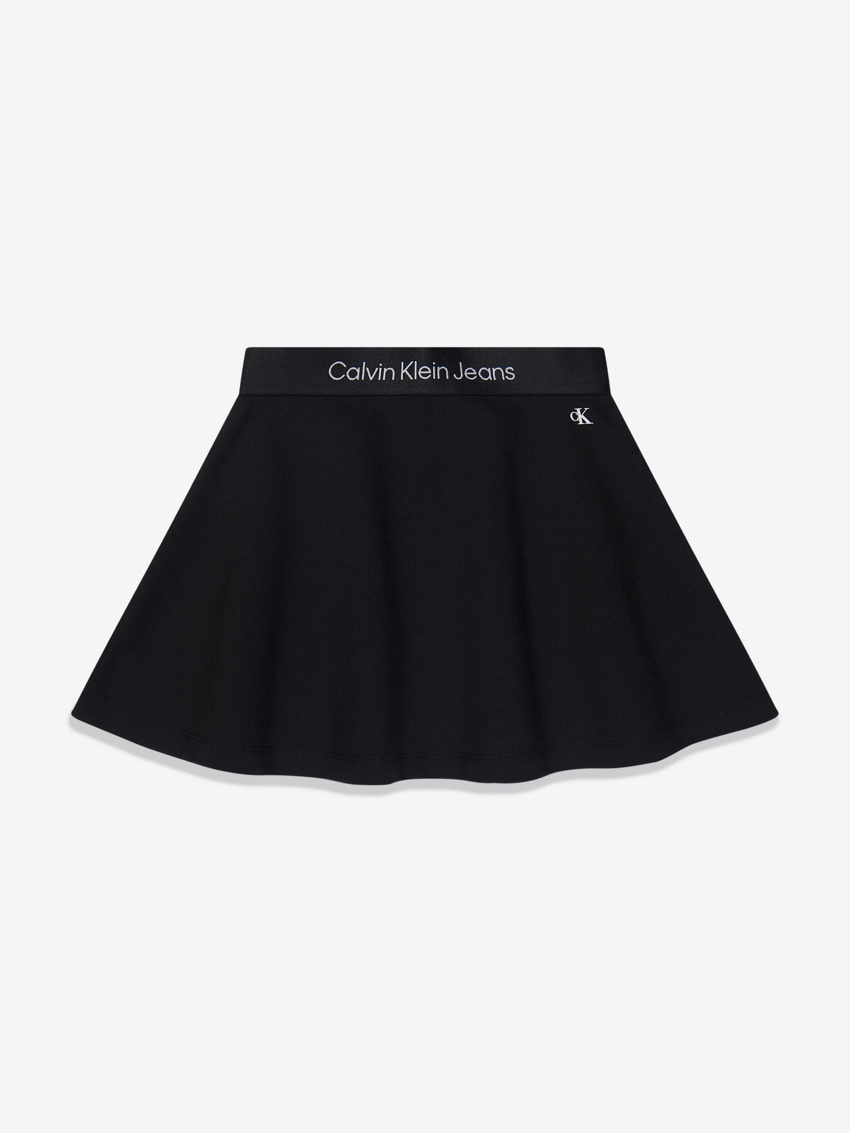 Calvin Klein Girls Punto Tape Flare Skirt in Black