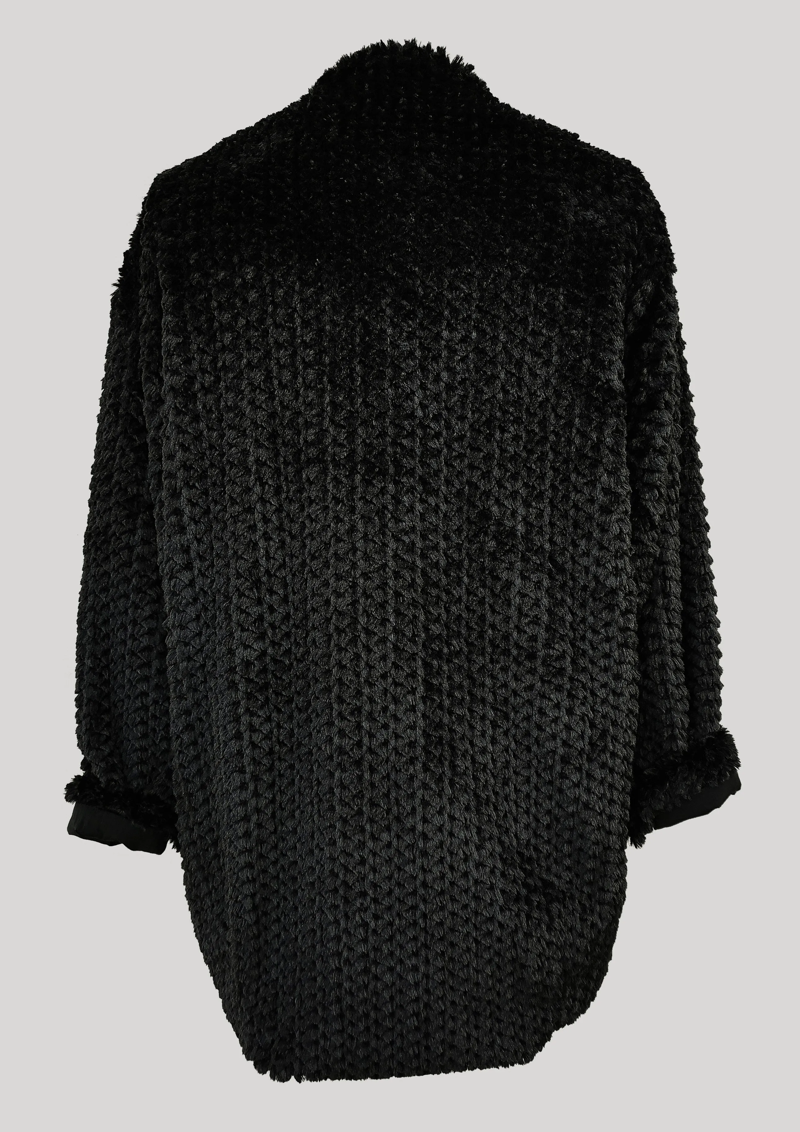 CARDIGAN - FAUX FUR black