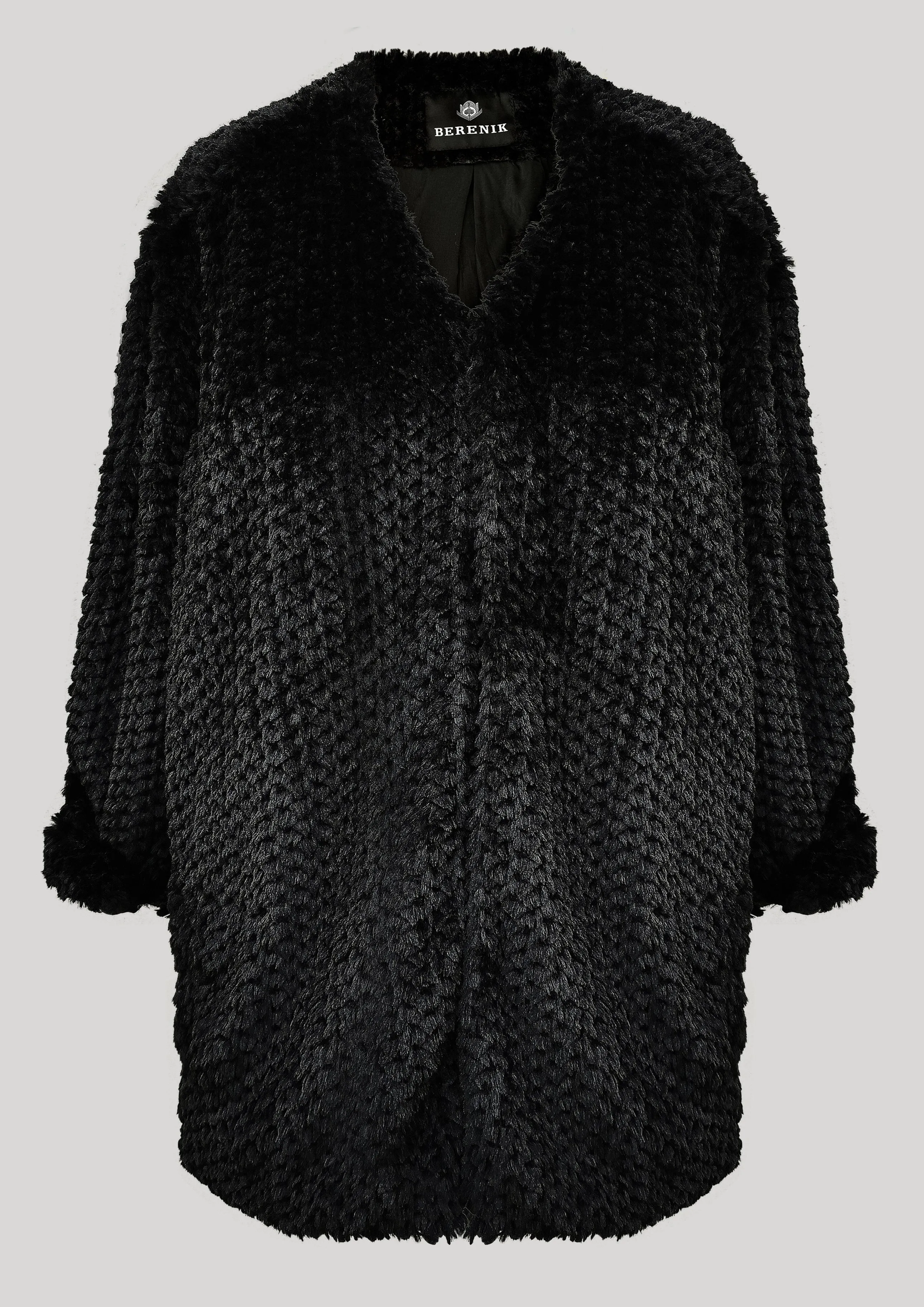 CARDIGAN - FAUX FUR black