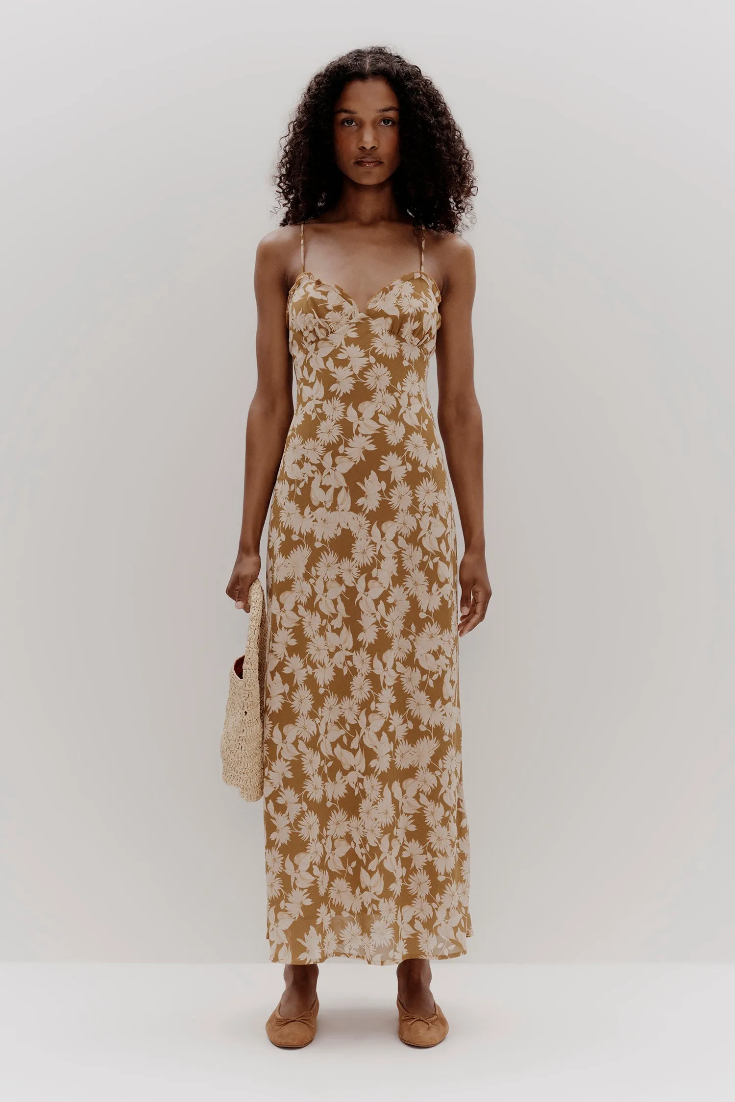 Carmen Golden Daisy Strappy Maxi Dress