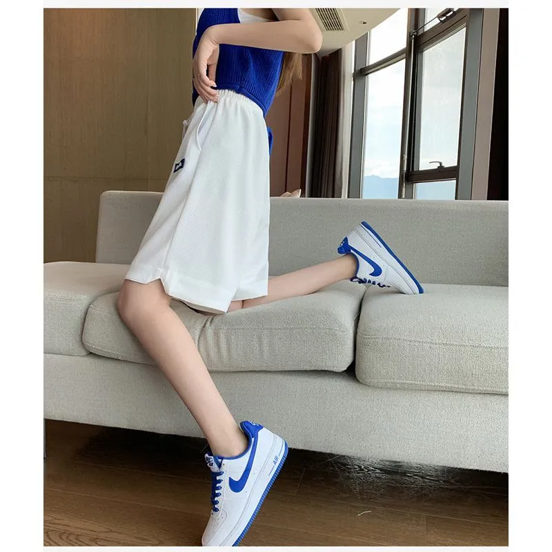 Casual High-Waisted Breathable Houndstooth Quick-Drying Sports Shorts