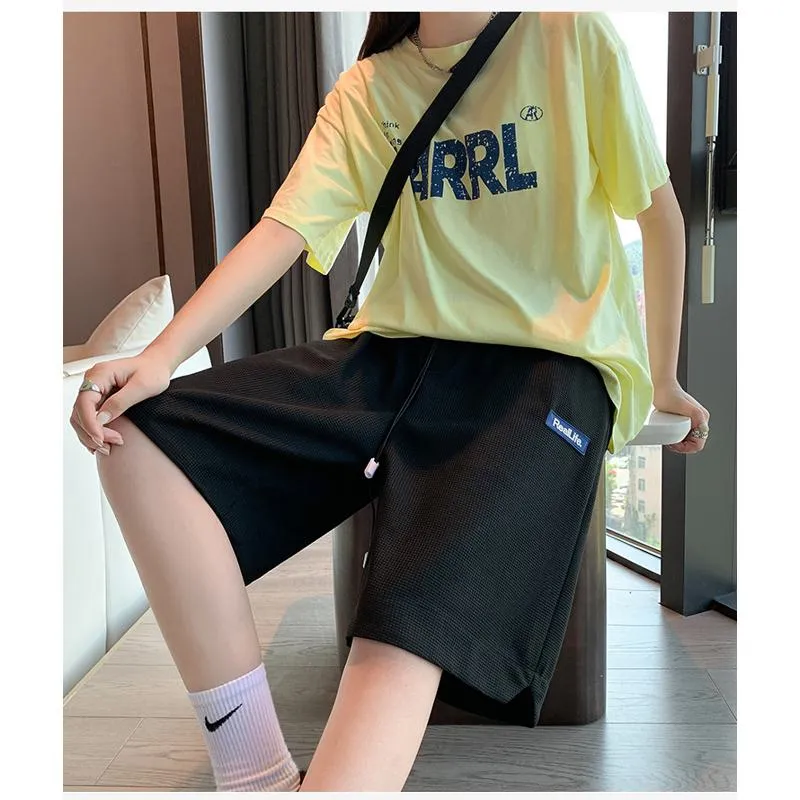 Casual High-Waisted Breathable Houndstooth Quick-Drying Sports Shorts