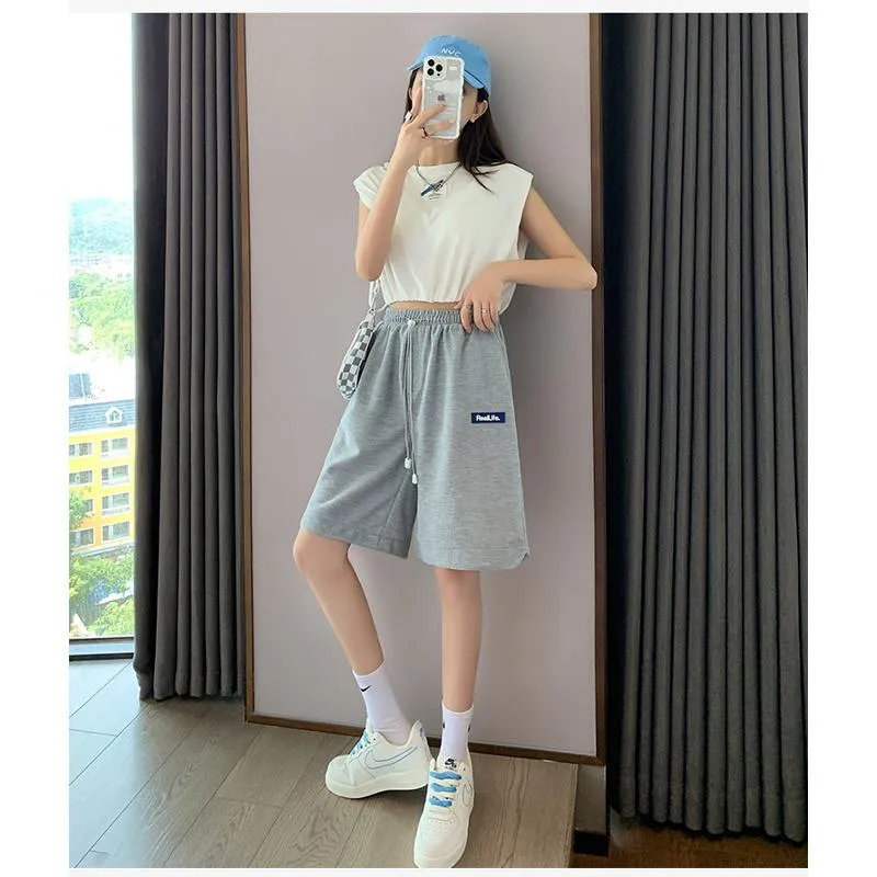 Casual High-Waisted Breathable Houndstooth Quick-Drying Sports Shorts