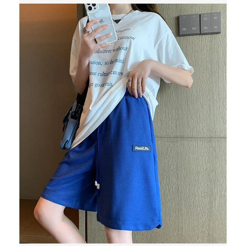 Casual High-Waisted Breathable Houndstooth Quick-Drying Sports Shorts