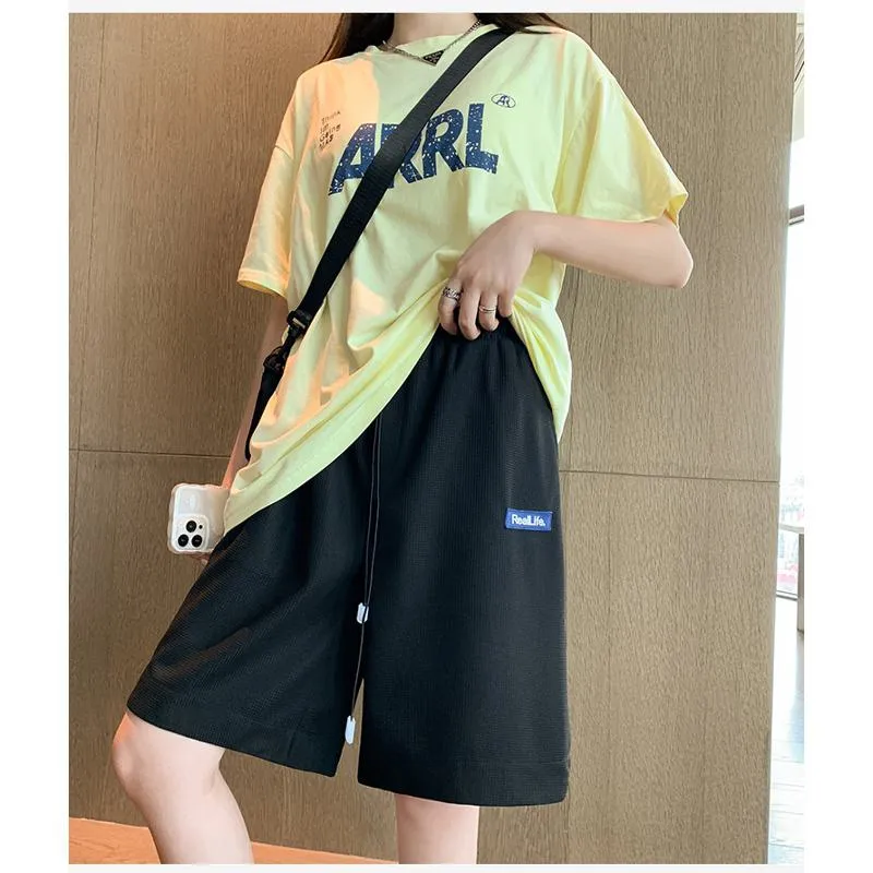 Casual High-Waisted Breathable Houndstooth Quick-Drying Sports Shorts