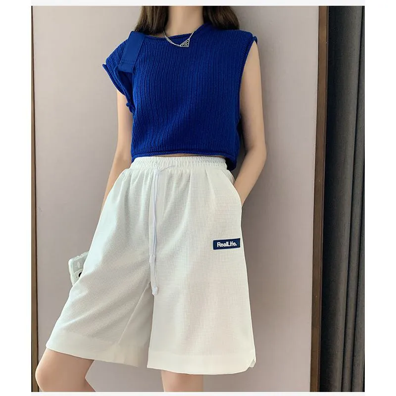 Casual High-Waisted Breathable Houndstooth Quick-Drying Sports Shorts