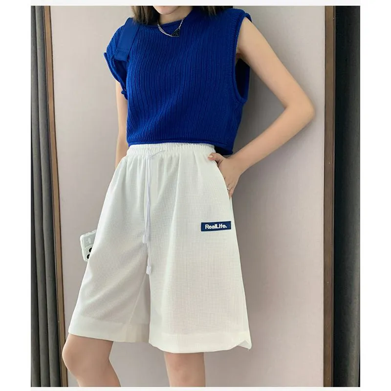 Casual High-Waisted Breathable Houndstooth Quick-Drying Sports Shorts