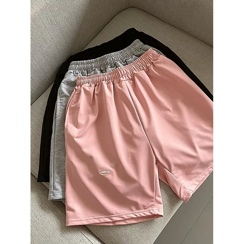 Casual Loose Fit Sports Straight Wide-Leg Slimming High-Waisted Shorts