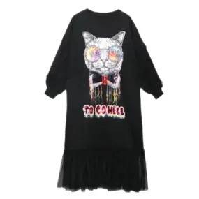 Cat Long loose Dress