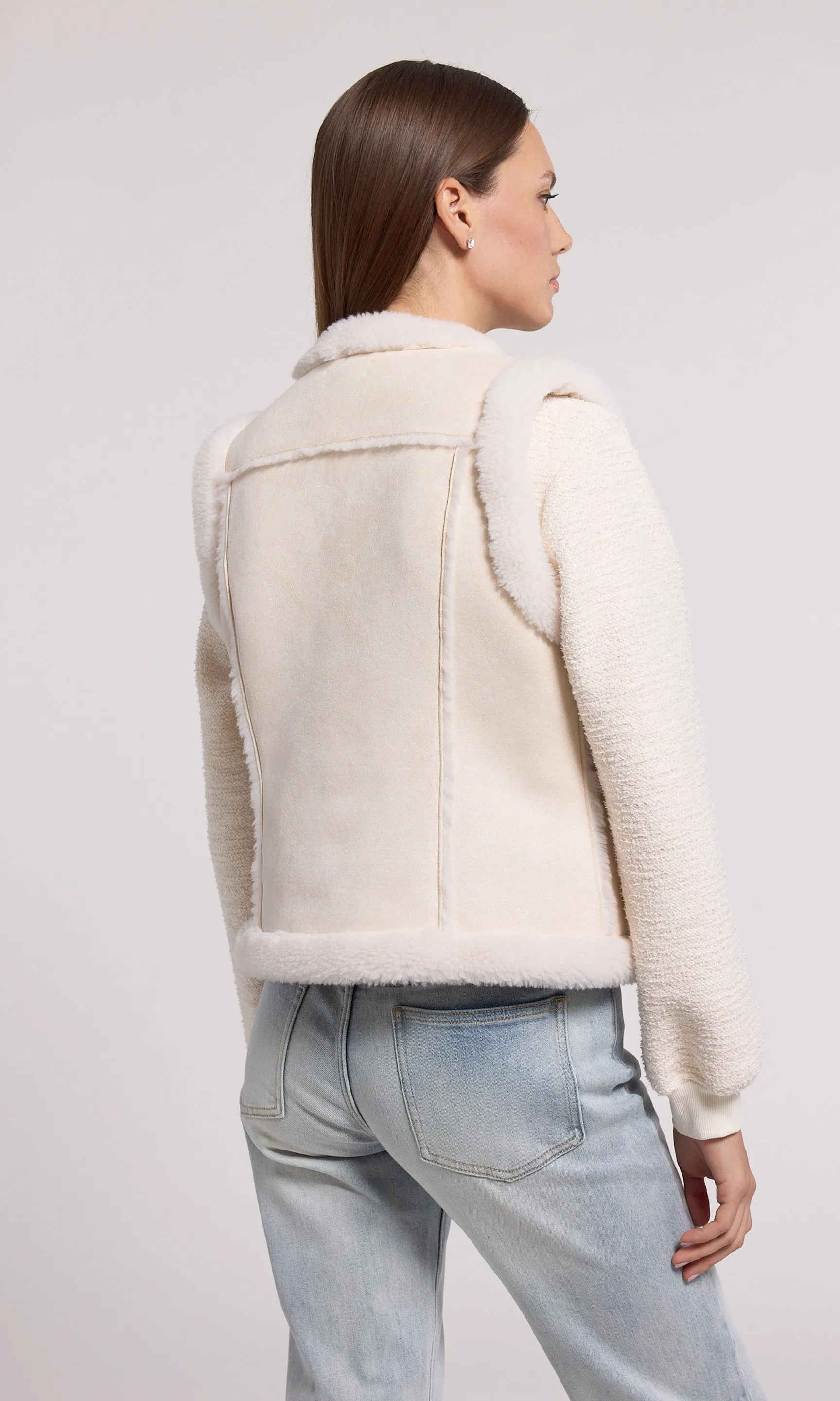 Chad Vegan Suede Shearling Vest