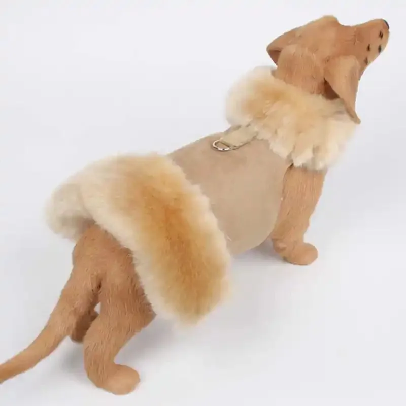 Champagne Faux Fox Fur Dog Coat