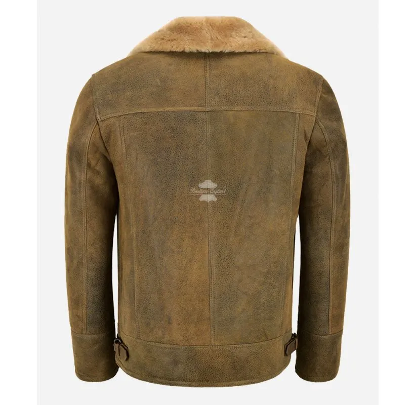 CLASSIC B3 Sheepskin JACKET Shearling FUR Aviator Flying Bomber Jacket