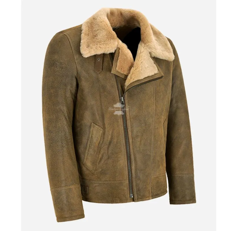 CLASSIC B3 Sheepskin JACKET Shearling FUR Aviator Flying Bomber Jacket