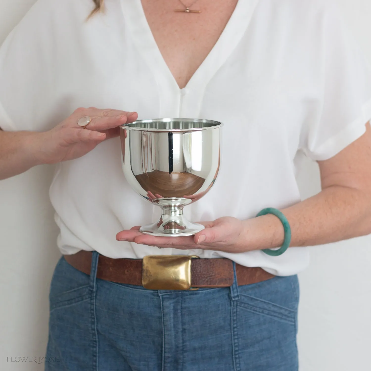 Classic Silver Footed Chalice Vase