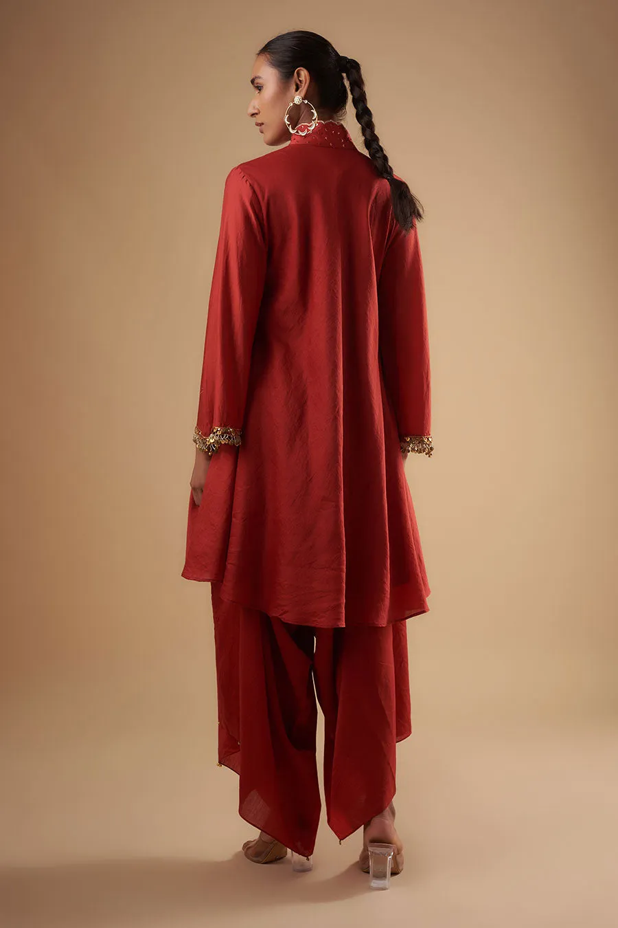 Crimson Embroidered Kurta & Pant Set